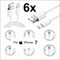 Preview: 6x iPhone 7 Lightning auf USB Kabel 1m Ladekabel